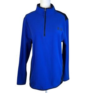 Under Armour Royal Blue and Black Cold Gear Half Zip Pullover Size S